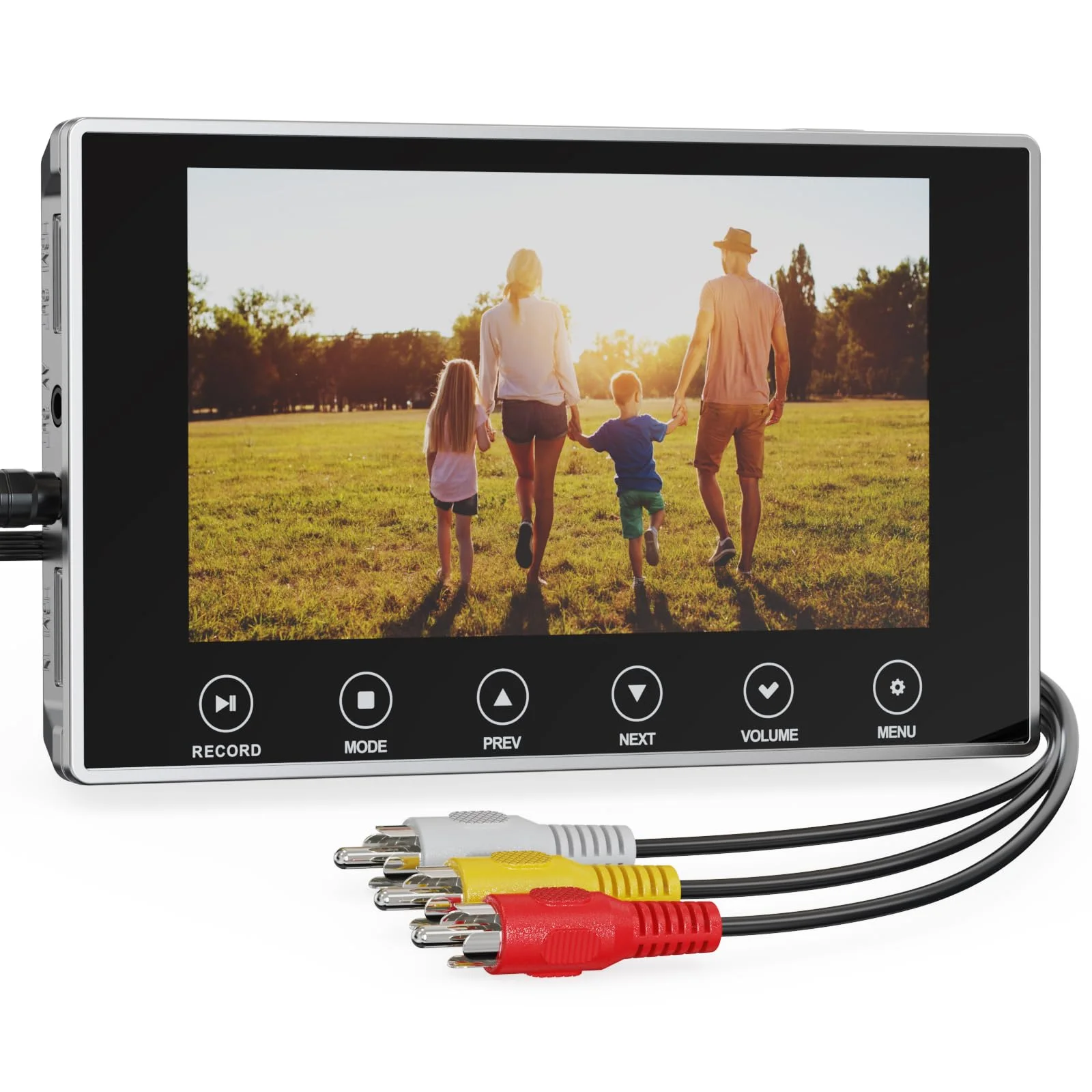 DigitPro VHS to Digital Converter 3.0, 4K 5-Zoll-Großbildschirm VHS Digitalisieren Videorecorder, VHS Video Grabber Compatible with Mini DV/DVD/Blu Ray Player/Hi8/Camcorder/Kassette Tape