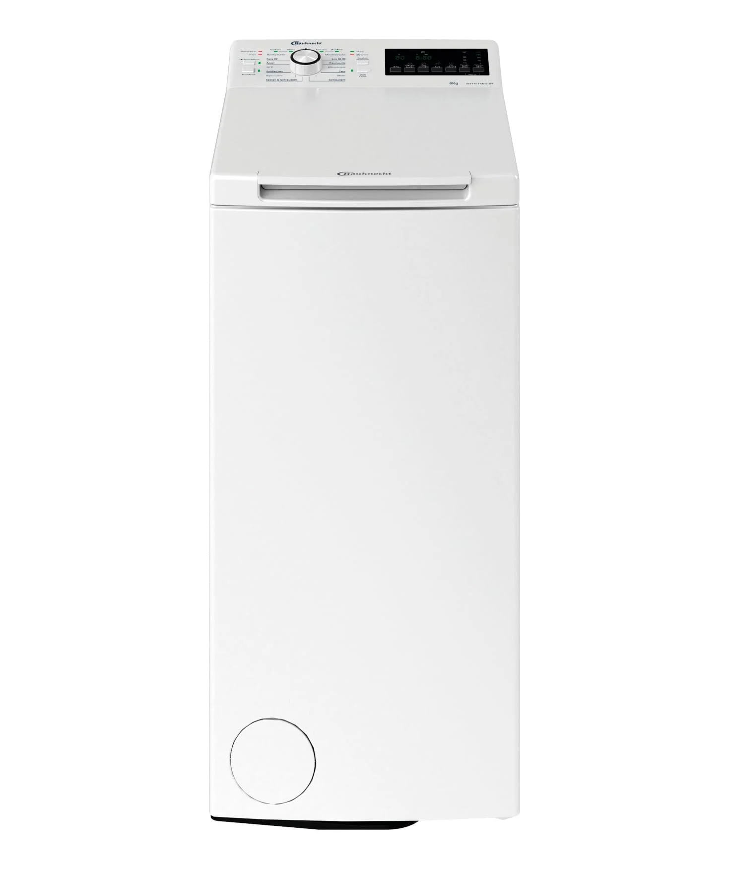 Bauknecht WMT BK 1266 B Waschmaschine, 6 kg, 1200 U/min, Toplader, Antiflecken 20°, Aqua Saver Sparprogramm, Kurz 30’, FreshFinish, leiser Inverter-Motor, Mehrfachwasserschutz+, Weiß