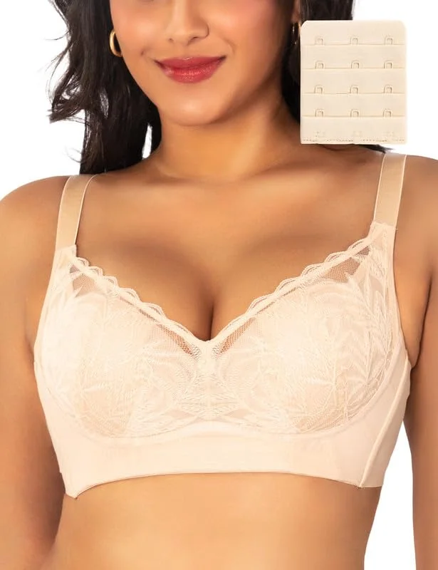 ANYIRIS Damen Minimizer BH ohne Bügel Große Brüste Bügelloser Sexy Spitze BH Vollfiguriger Große Größen Bra Komfort
