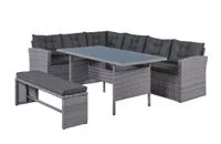 14 tlg. Elegantes Ecksofa Set ca. 177 x 235 x 74 cm - Grau