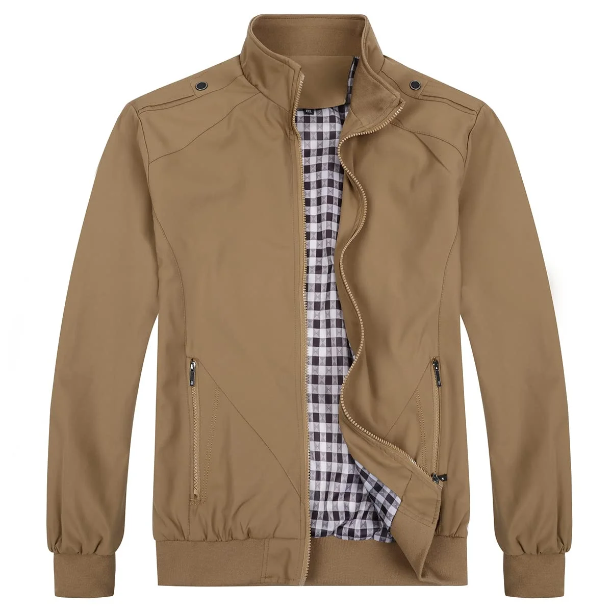 Allthemen Herren Jacke mit Stehkragen Übergangsjacke Herbst Freizeit Sportjacke Bomberjacke