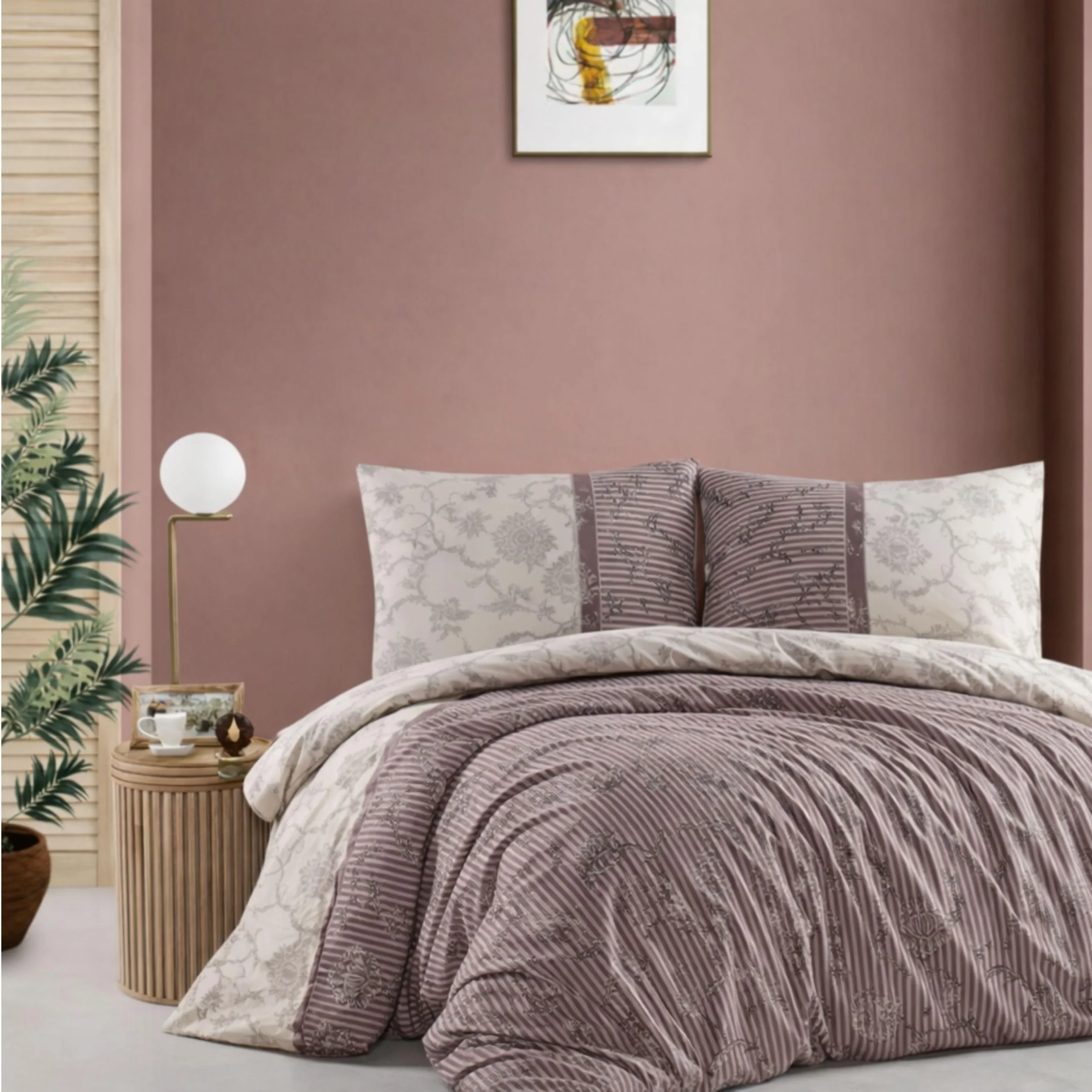 ZIRVEHOME Bettwäsche 200x200 cm. 3-teilig Set Baumwolle Bettbezug 200 x 200cm 80% Baumwolle, 20% Polyester Kissenbezug 80x80cm Renforcé Bettwäsche-Sets 200 x200 mit Reißverschluss, DianaP1