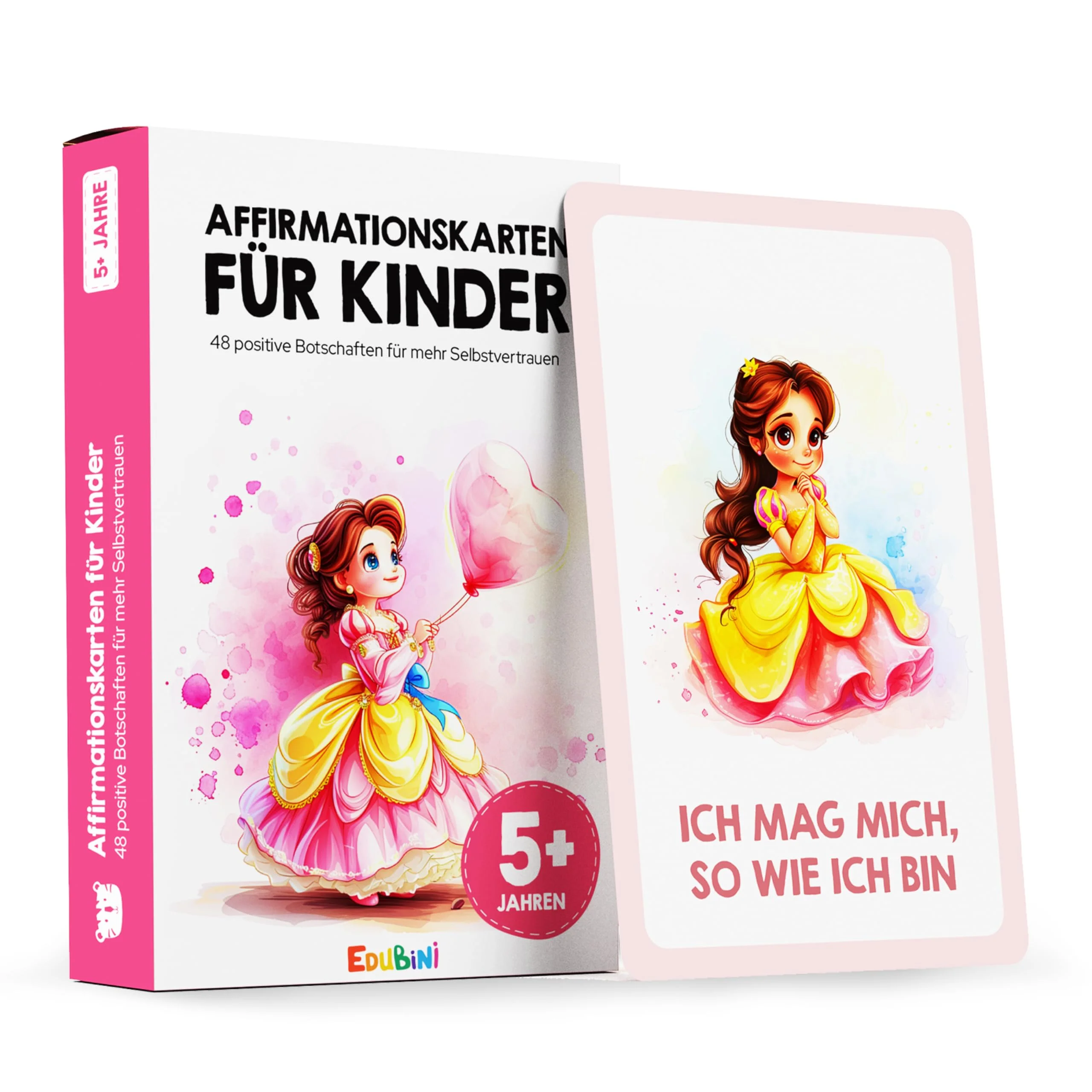 Edubini 48 Affirmationskarten Kinder - Umgang mit Gefühlen Lernen mit Gefühlskarten für Kinder [Pädagogisch Wertvoll] - Achtsamkeitskarten, Mutmacherkarten, Selbstbewusstsein stärken