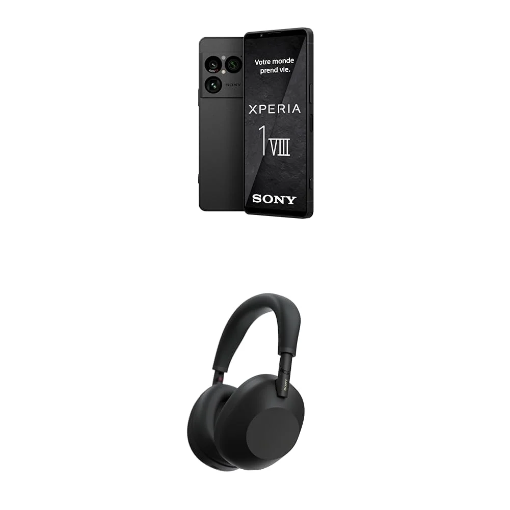 Sony Xperia 1 VIII - 6,5" 19,5:9 FHD+ HDR OLED 120Hz, Dreifach-Kamera mit neuem Teleobjektiv, Xperia AI, Akku für 2 Tage, 3,5mm Audio, Dual SIM, Graphit-Schwarz + WH1000XM6