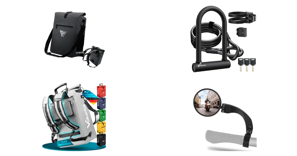 Neue Fahrrad & E-Bike Deals am 17.05.2026: MIVELO Gepäcktasche 3in1 & Sportneer Schloss