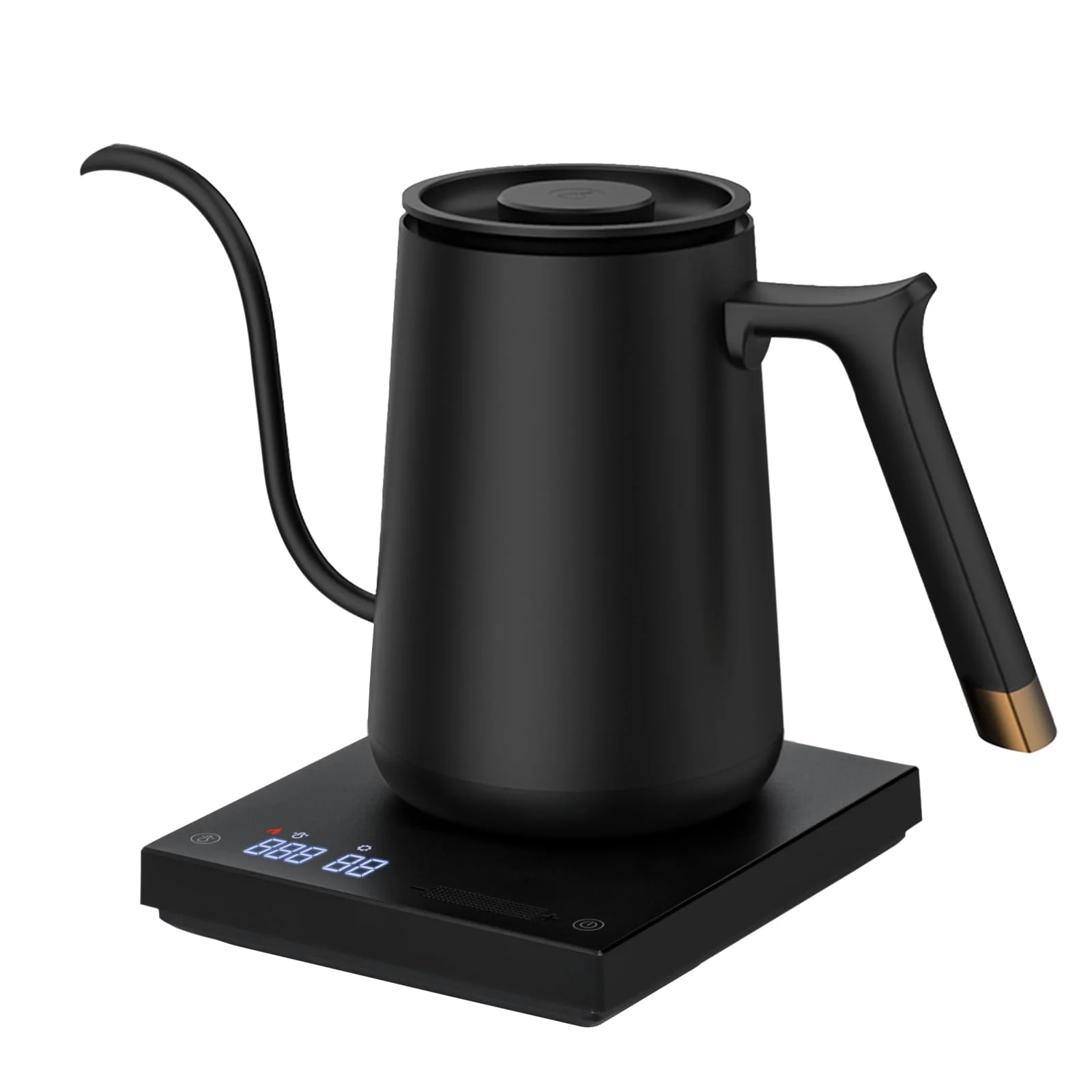 TIMEMORE wasserkocher mit temperatureinstellung Elektrischer Schwanenhalskessel BPA-freier wasserkocher edelstahl Teekocher elektrisch Automatische Abschaltung für Kaffee, 600ml, Mattschwarz