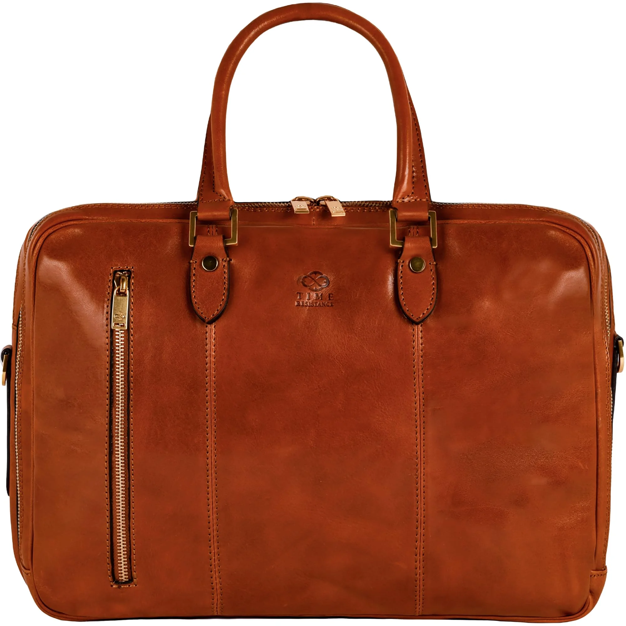 Time Resistance Leder Aktentasche handgefertigte Umhängetasche Laptoptasche für bis zu 15 Zoll Laptop Dokumententasche A4 umwandelbar zum Rucksack