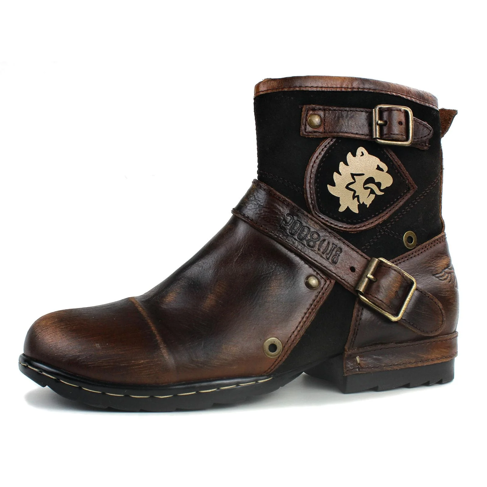 Vintage Braun Chukka Stiefel für Männer stiefel de Motorrad Casual Leder Kleid Stiefelette Mode CD-5008-1-BP-DE-R