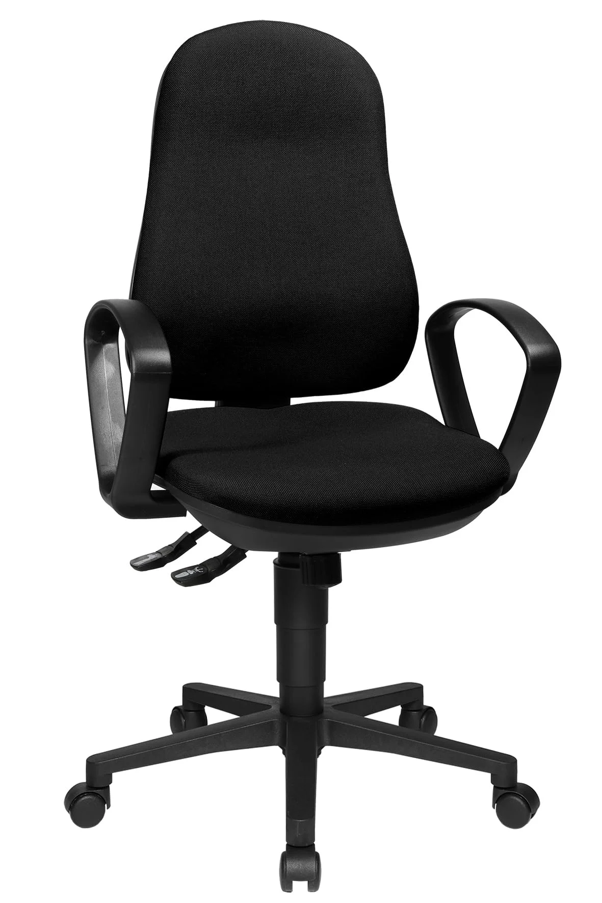 Topstar Support SY Bürostuhl, Schreibtischstuhl, inkl. Armlehnen B2(B), Bezugsstoff schwarz, 55 x 58 x 113 cm