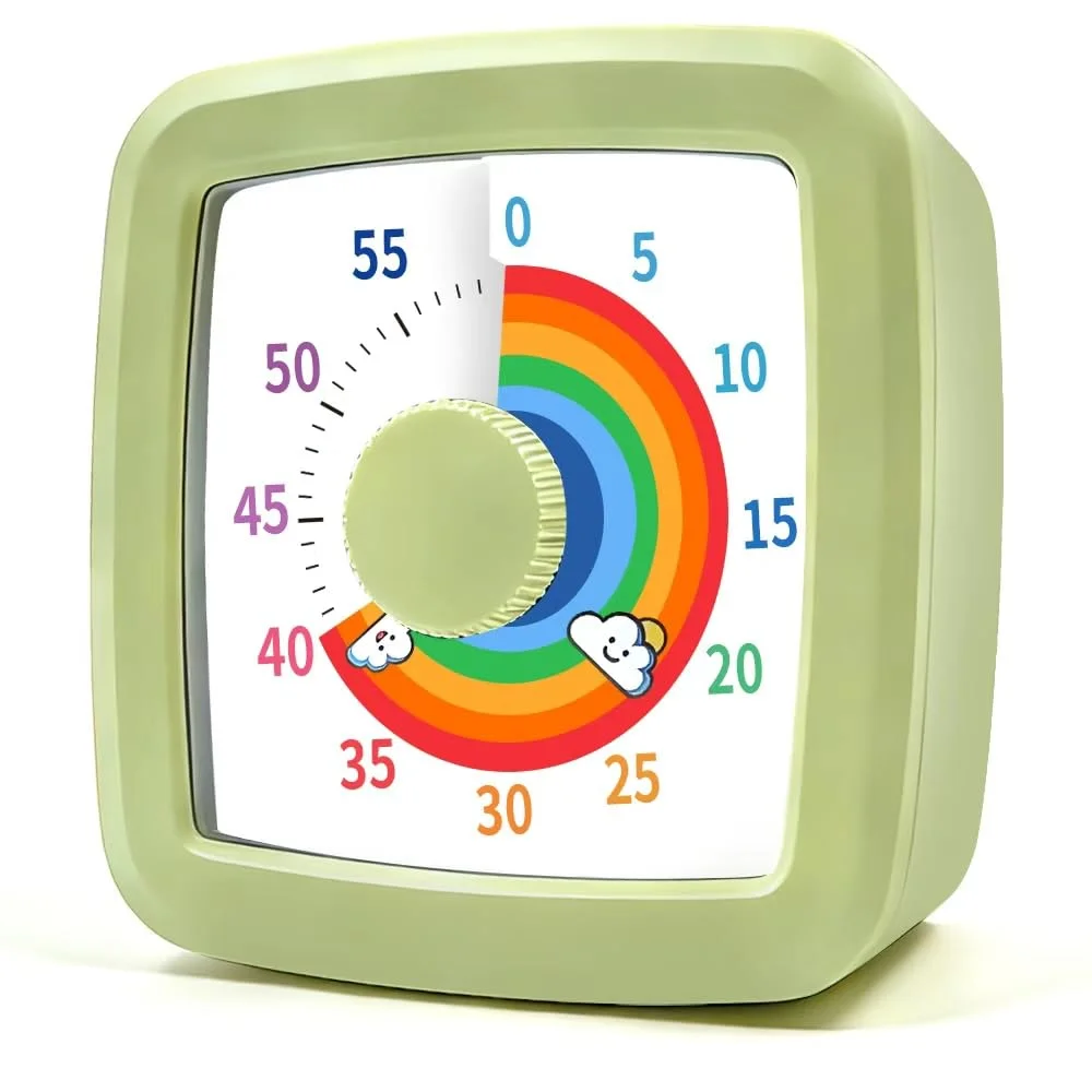 MEPHILIMIA Visueller Timer für Kinder & Erwachsene, 60 Minuten Regenbogen Countdown Timer, Zeitmanagement Tool für Klassenzimmer, Haus, Küche, Büro, Schule