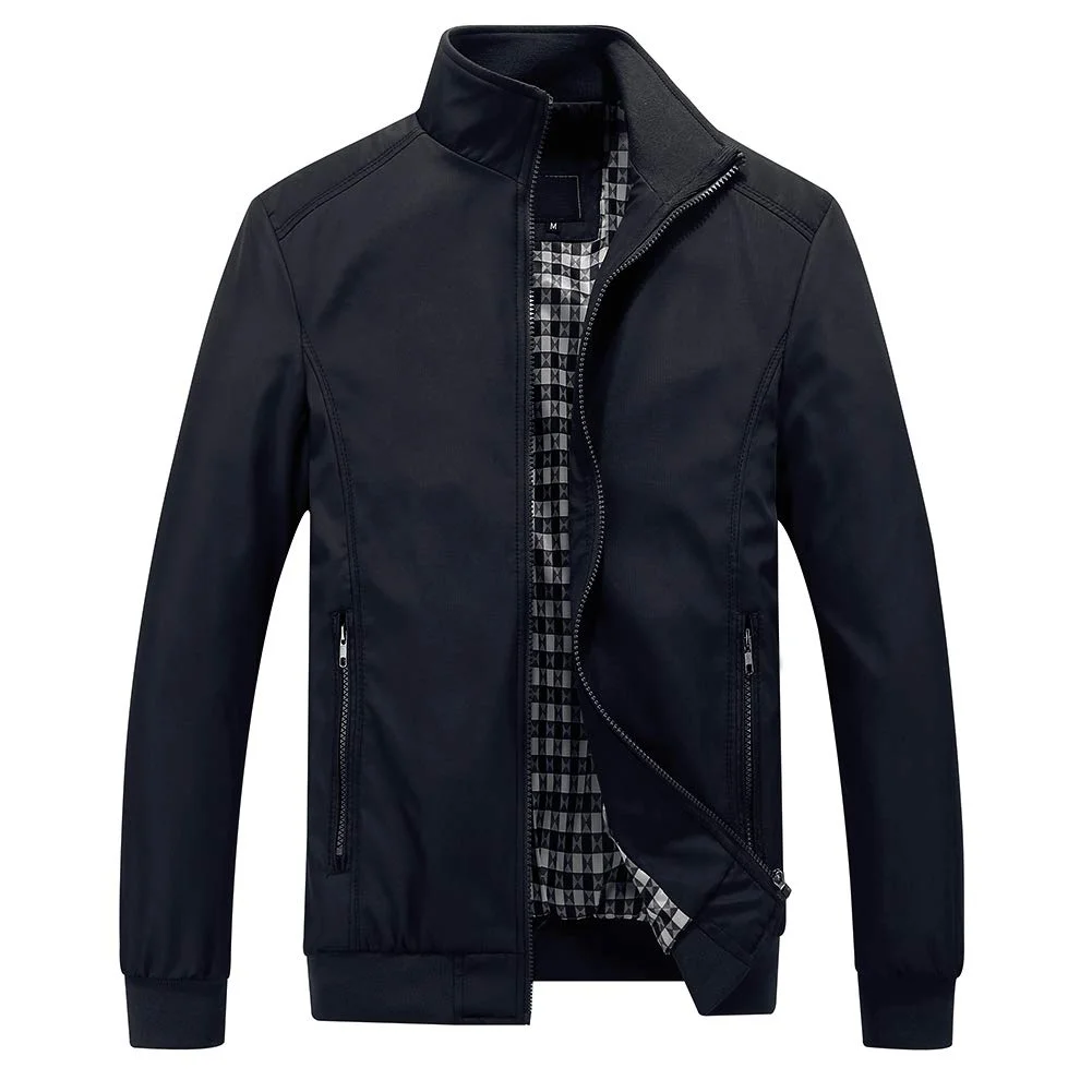 Allthemen Herren Jacke mit Stehkragen Übergangsjacke Herbst Freizeit Sportjacke Bomberjacke