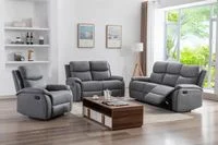 3tlg. Relaxsofa-Set mit 5 Relaxfunktionen - Dunkelgrau