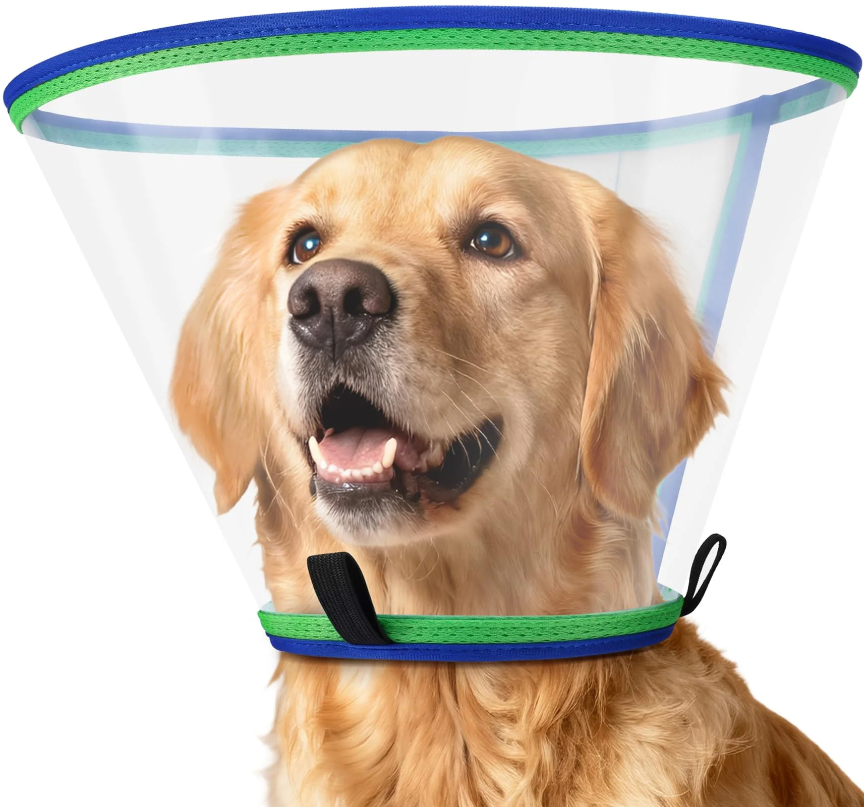 Halskrause Hund Weich, Transparenter Kunststoff-Hundekragen Leckschutz, Verstellbar Kragen Hunde, Atmungsaktiver Schutzkragen Hund, Halskrausen für Hunde, Haustier Elisabethanischer (Blau, Size 6)
