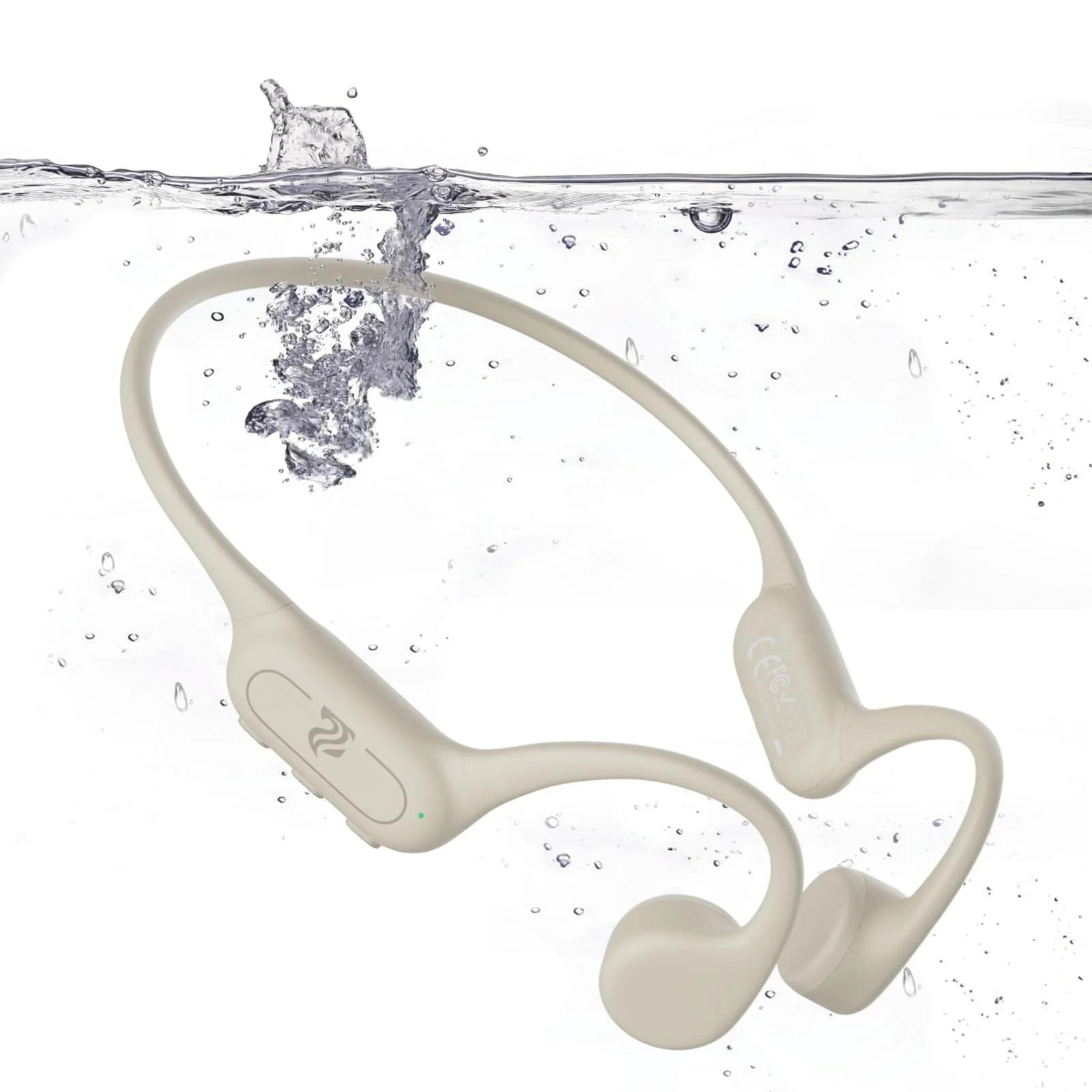 Kopfhörer Schwimmen – Knochenschall Kopfhörer Bluetooth 5.4, IPX8 Wasserdichte Sport Headphones mit MP3-Modus, Unterwasser Open Ear Headset mit 32 GB Speicher, Leicht & Sicher für Fitness (Apricot)