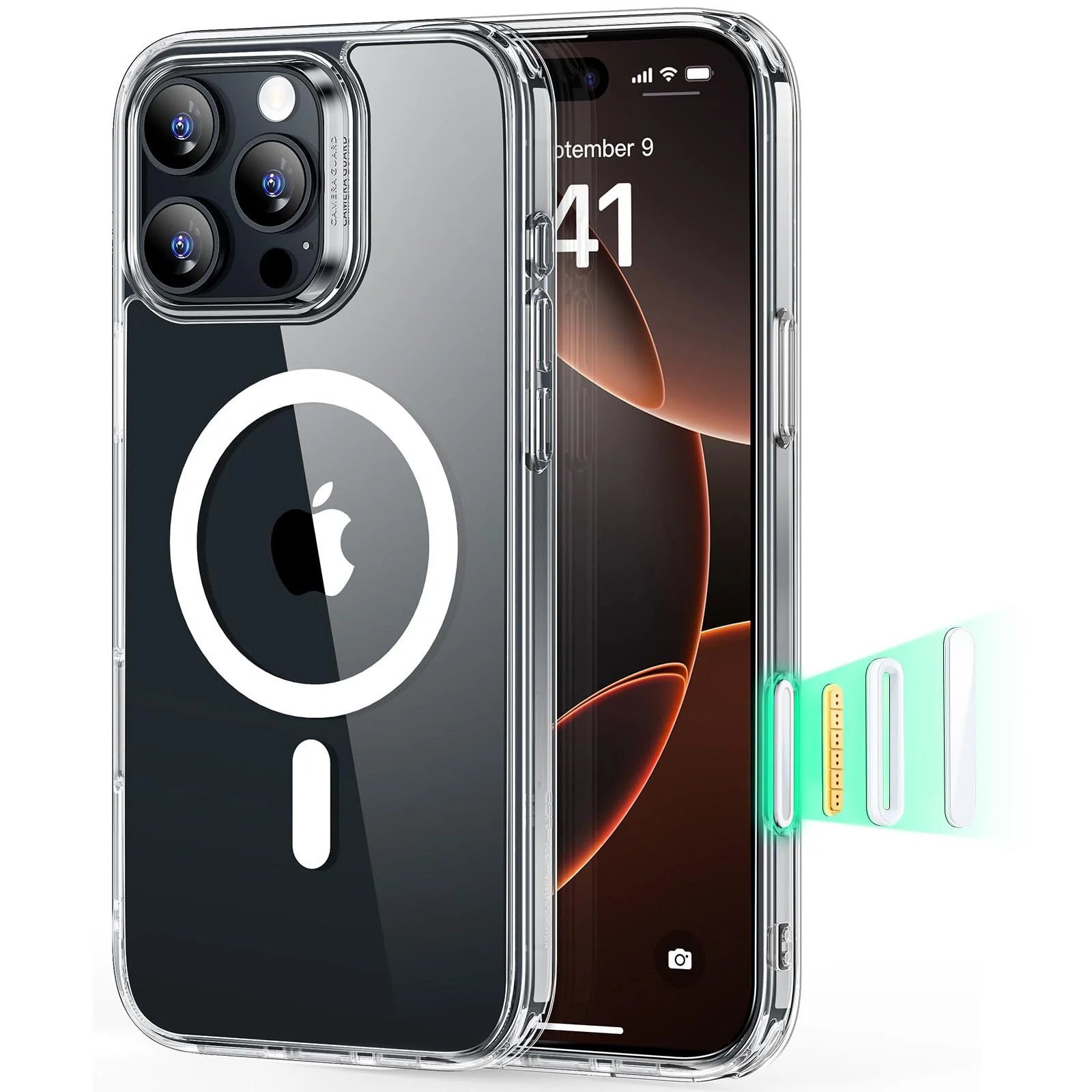 ESR für iPhone 16 Pro Max Hülle mit Kamerasteuerung Capture Button, Kompatibel mit Magsafe, Handyhülle für iPhone 16 Pro Max Case, Anti-Vergilbung, Zertifizierter Militärschutz Starke Stoßfest, Klar