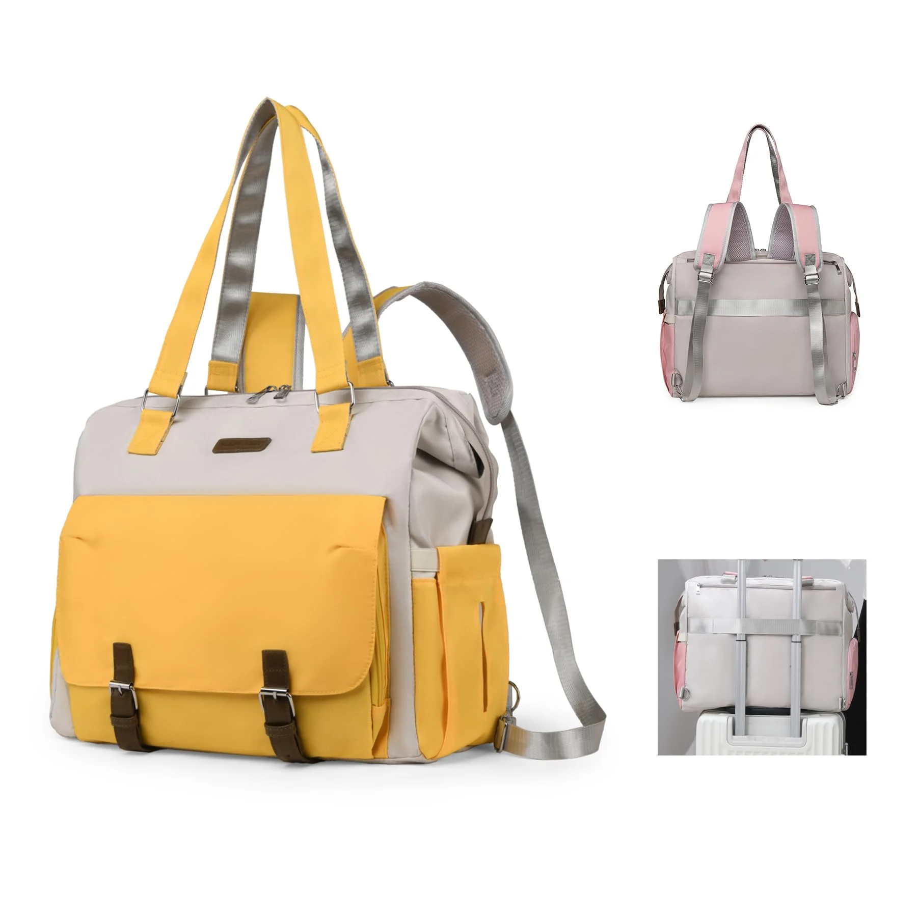 Fexkean Baby Wickelrucksäcke Umhängetasche Wickeltasche Rucksack mit Wickelunterlage,Große Reisewindeltasche für Mama und Papa,Multifunktions Handtasche Babytasche Bote