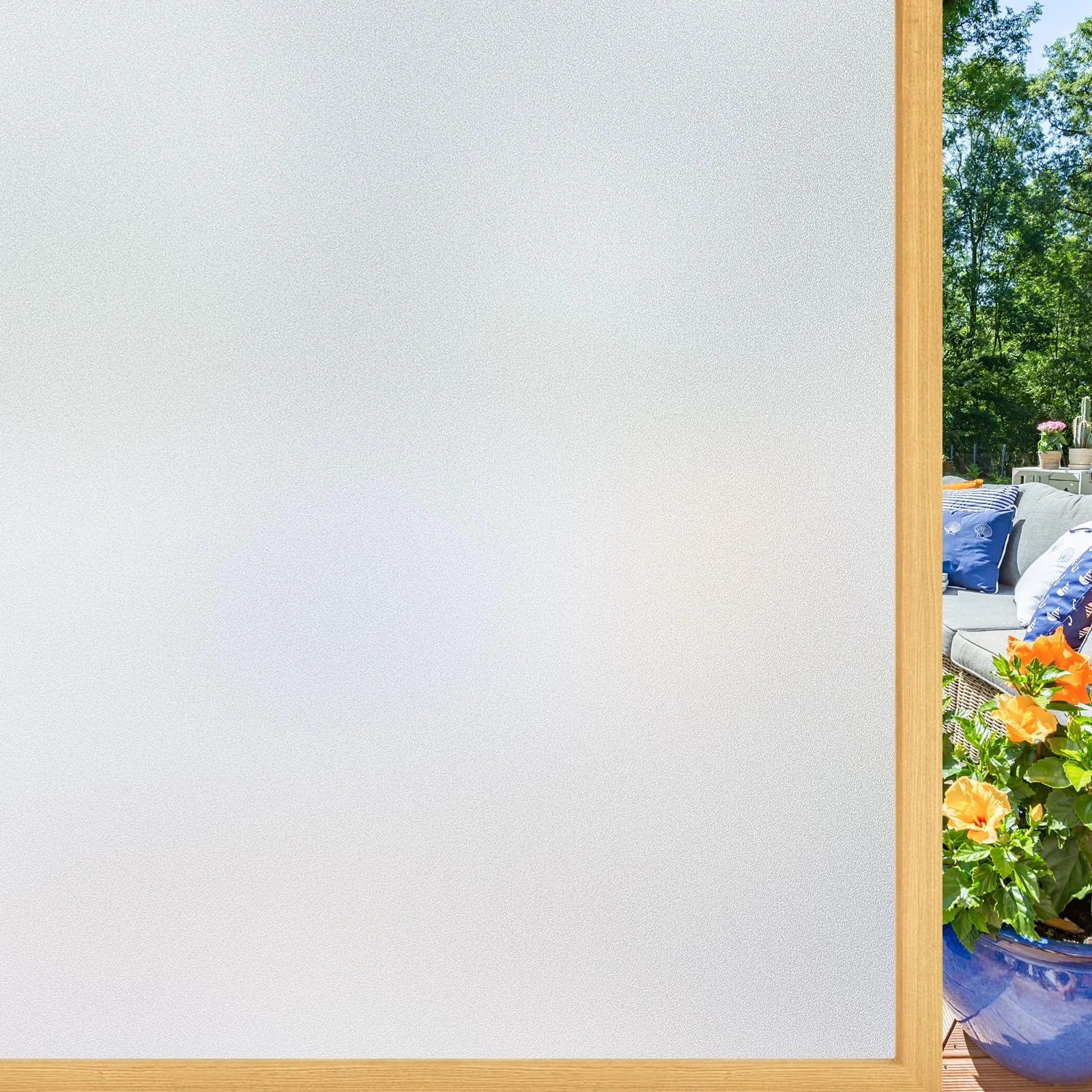 Windimiley Fensterfolie Blickdicht 44,5 x 300 cm - Selbsthaftend ohne Kleber mit 99% UV-Schutz, blickdichter Sichtschutz für Badezimmer, Büro und Wohnzimmer, wiederverwendbar und rückstandsfrei