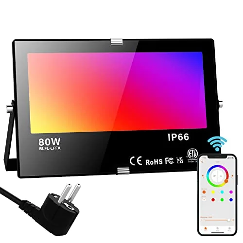 Neliwo RGB LED Strahler Außen Bluetooth APP Steuerung Fluter Beleuchtung Outdoor