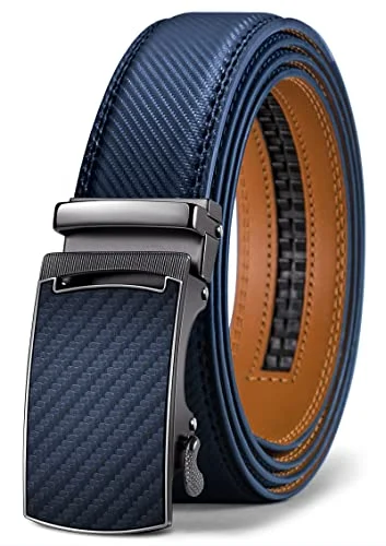 KEMISANT Gürtel Herren, Ledergürtel Ratsche Automatikschließe für Herren Business Anzug,Breit 35mm,Größe Angepasst