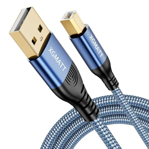 USB-Druckerkabel,USB B Drucker Kabel Hochgeschwindigkeits-Scanner, kompatibel mit Lexmark, Dell, HP, Canon, Epson, Xerox, Brother