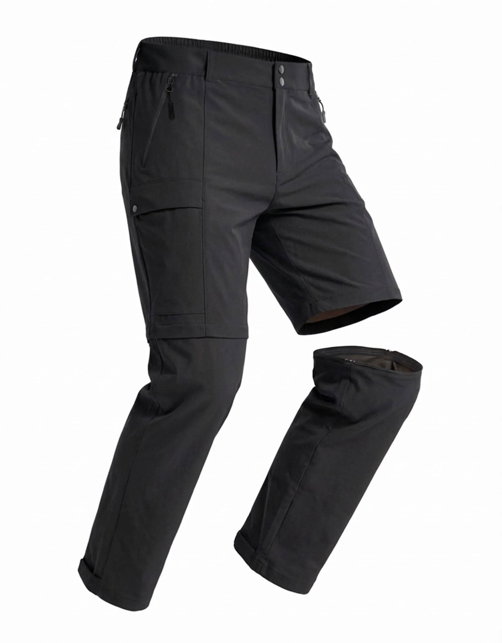 GymBrave Herren Wanderhose Zip-Off Trekkinghose Leicht Atmungsaktiv Outdoorhose Cargo Hose mit Vielen Taschen Sommer Arbeitshose für Wandern Trekking Camping