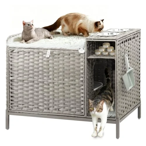 LEEJARD Katzenklo XXL – Versteckte Katzentoilette