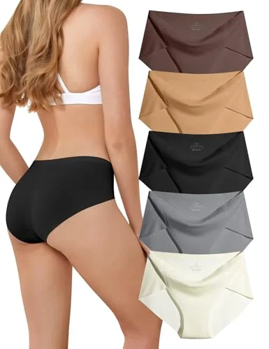 Memouniva Unterhosen Damen Seamless Slips Nahtlose Unterwäsche Frauen Stretch Unsichtbare Hipster 5er Pack