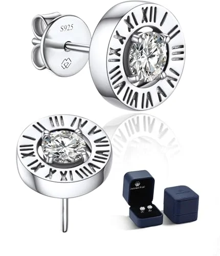 MomentWish Moissanite Ohrringe Silber 925, Weihnachtsgeschenke für Frauen, Labor-kreierte Diamant Ohrringe für Mama, Geschenk für Muttertag Jubiläum