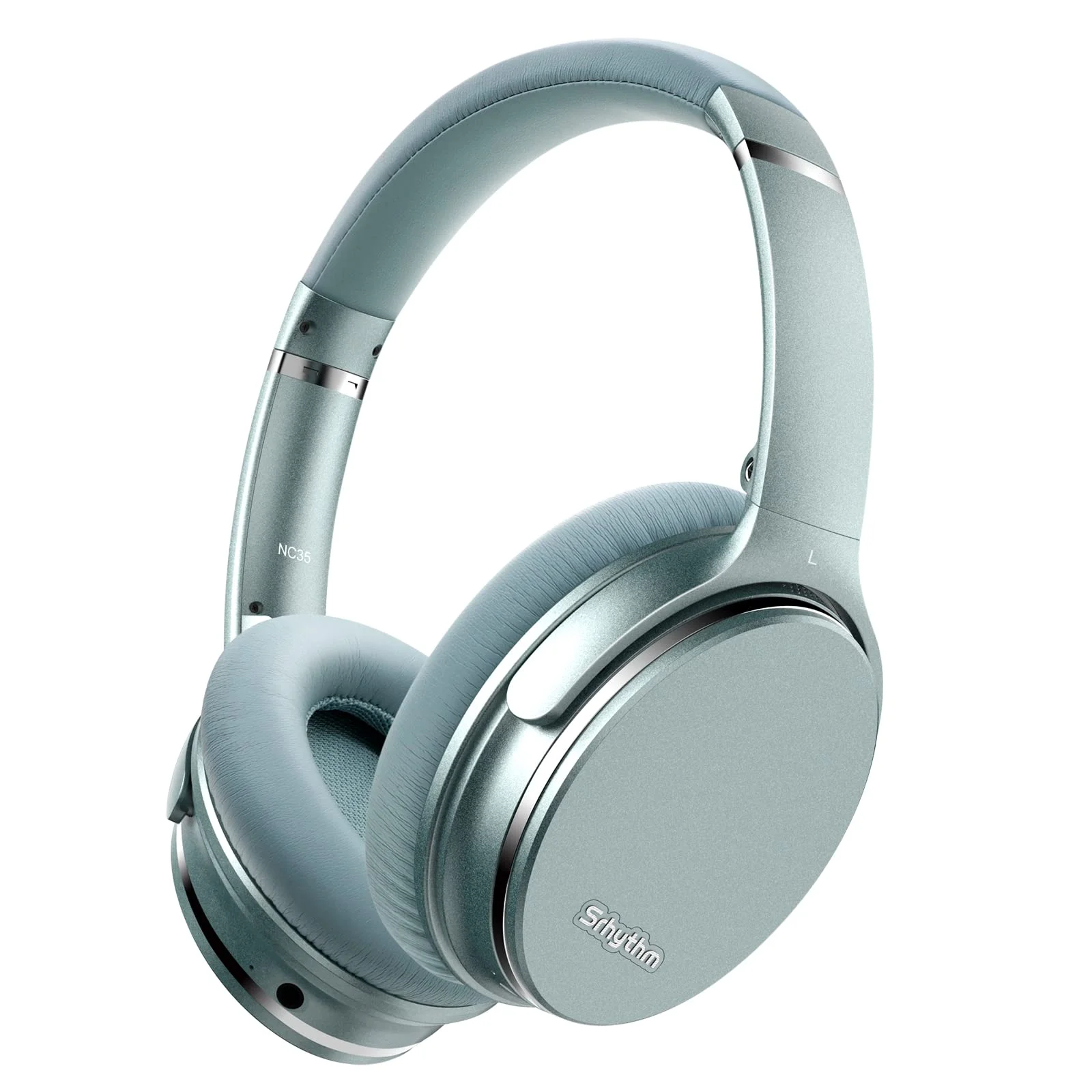 Srhythm NC35 Active Noise Cancelling Kopfhörer Kabellos Bluetooth - LDAC Modus, Schnellladung, 50+ Wiedergabe Over-Ear Kopfhoerer mit Mikrofon, Verbindung von 2 Geräten, Memory Protein Ohrmuscheln