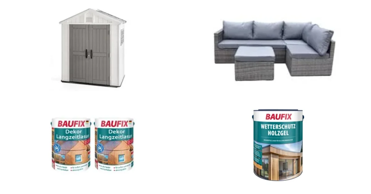 Norma24.de Deals am 22.05.2026: Kunststoff Gerätehaus Hanoi und Ecklounge-Set reduziert