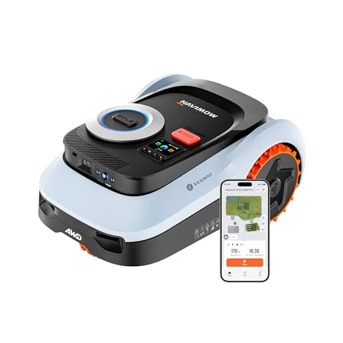 Segway Navimow i2 LiDAR Pro Mähroboter ohne Begrenzungskabel, LiDAR+Vision+NRTK Tri-Fusion-Positionierung, Xero-Turn AWD für 55% Steigungen, Auto-Kartierung