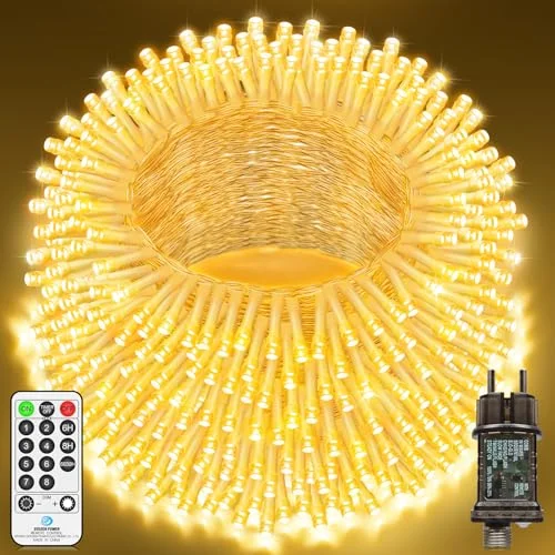 JXLEDAYY Lichterkette Außen, Lichterketten Aussen und Innen 8 Modi mit Timer Transparente Kabel IP44 Wasserdicht für Zimmer Balkon Terrasse Hof Garten Party Hochzeit Ostern Weihnachtsdeko