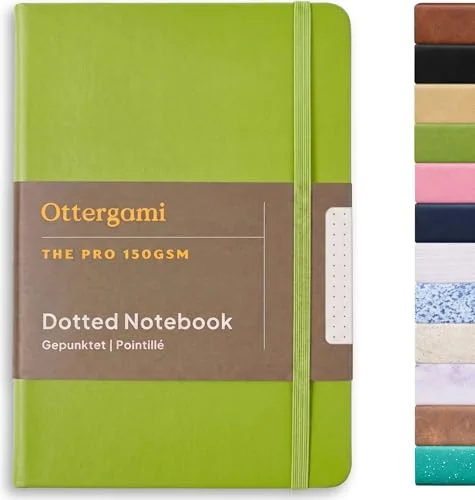 Ottergami Bullet Dotted Journal, Notizbuch A5 Dotted Notebook mit 150gsm Dickes Paper, Notizbuch A5 Gepunktet mit 192 pages, Hardcover Notebook Punktiert Buch