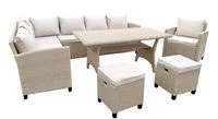 19tlg. Ecklounge Dining-Lounge "Prato" - Beige