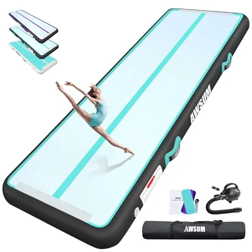 AWSUM Air Matte aufblasbare Gymnastikmatte, Turnmatte Trainingsmatte Tumbling Matten mit elektrischer Luftpumpe für Zuhause Outdoor Yoga Gymnastik Fitnessstudio Turnen