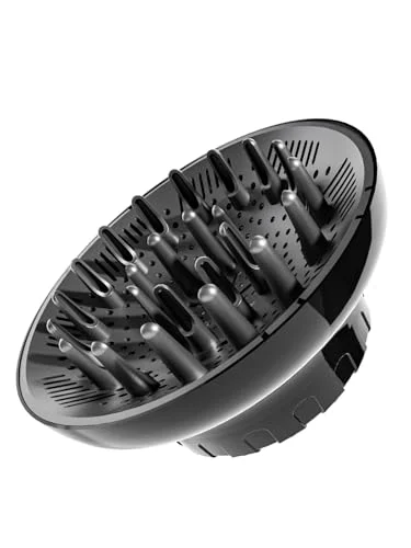 Diffusor Aufsatz Föhn, Diffuser Föhn, Universal Haar Diffusor Anpassungsfähig für Trockner mit Düse D = 3,8-6,3 cm für lockiges oder welliges Haar Styling Maximales Volumen ohne Frizz, Schwarz