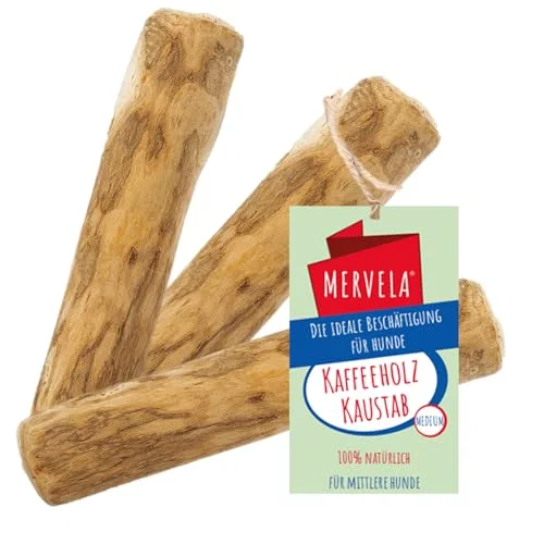 MERVELA® Kaffeeholz für Hunde – Natürliches Kauspielzeug aus nachhaltigem Holz – Langlebiges Hundespielzeug für Zahnpflege und Kauspaß – Ideal für kleine und große Hunde