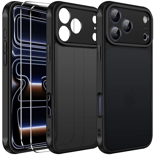 ivoler 3 in 1 Hülle Kompatibel für iPhone 15 6.1 Zoll, mit 2 Stück Panzer Schutz Glas, [Nie Vergilbung] [Kameraschutz] Schutzhülle Anti-Kratzt Transparent Rückseite (Blau)