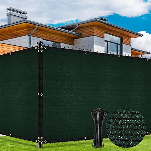 Duerer Sichtschutz Zaun Gartenzaun Schattiernetz mit ösen 170g/m² Blockade UV-Schutz Outdoor Windschutz Sonnenschutz Sichtschutz Gewebe Hinterhof im Freien, Terrasse mit Kabelbinder Schwarz