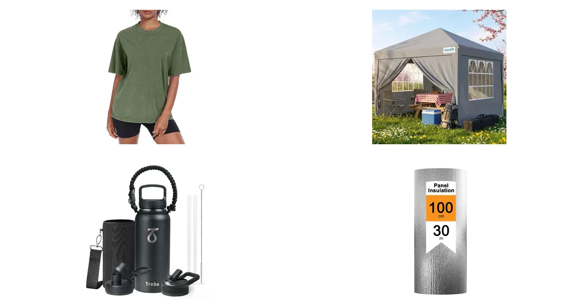 Blitzangebote am 25.05.2026 bei Amazon: Oversized Tshirt Damen und Quictent Pavillon 3x3m