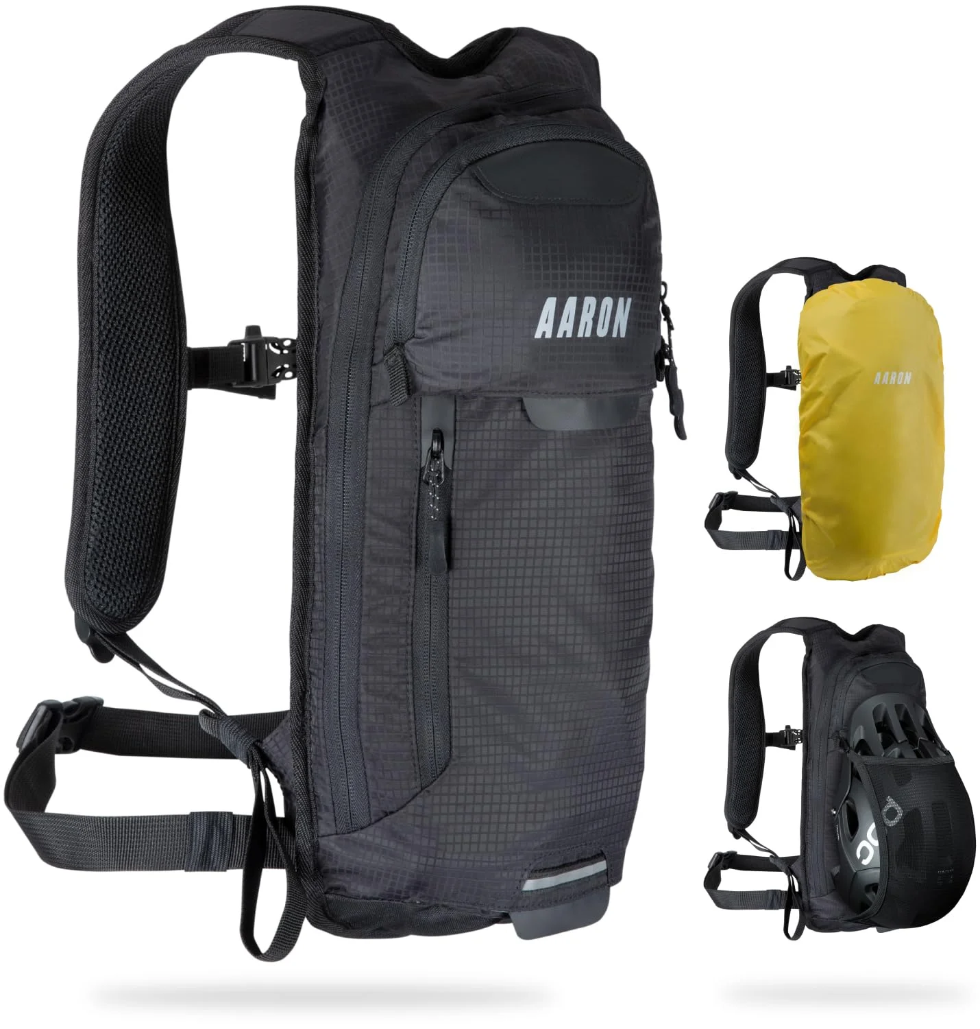 AARON Fahrradrucksack und Skirucksack klein 8L, MTB Rucksack, Wasserdicht mit Regenschutz, Wanderrucksack klein für Damen & Herren