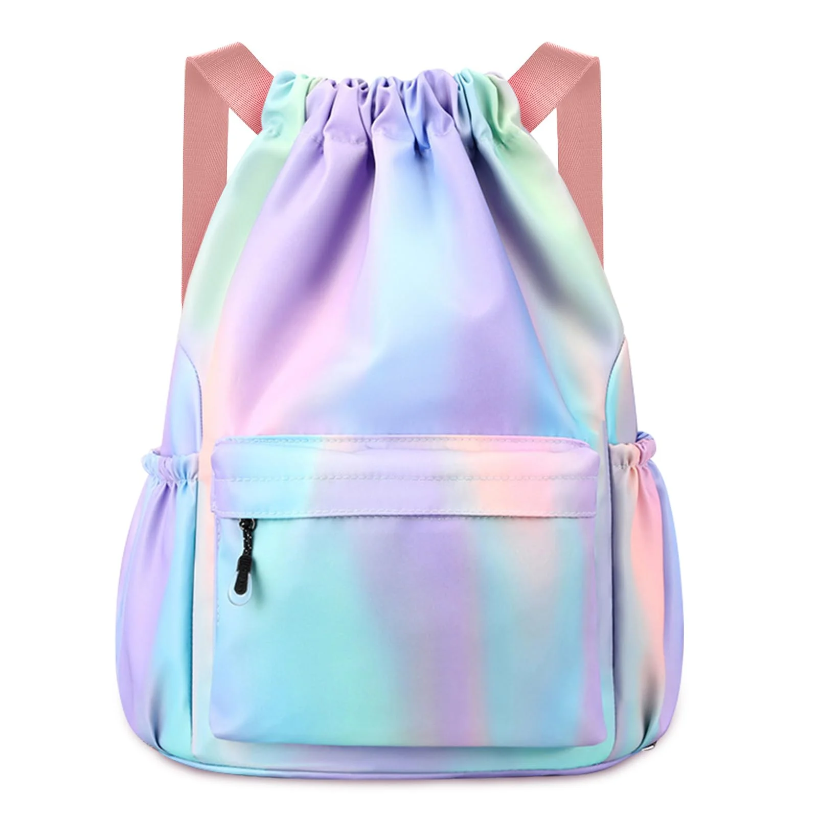 flintronic Rucksack mit Kordelzug, groß, blau-lila Farbverlauf
