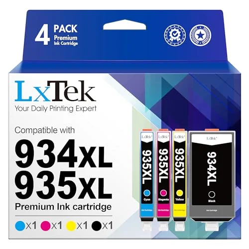 LxTek 934XL 935XL Multipack Druckerpatronen Kompatibel für HP 934 935 934XL 935XL Patronen für HP Officejet Pro 6830 Druckerpatronen für HP Officejet 6820 für Officejet 6230 Patronen (4er-Pack)