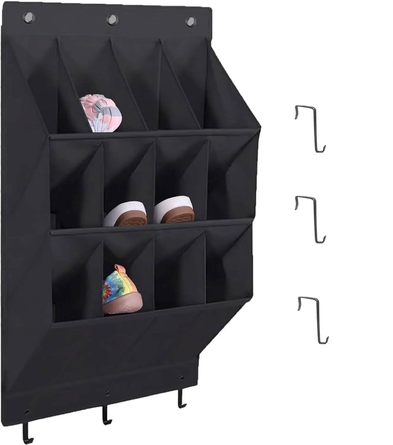 Organizer Über Der Tür Für Schuhe 12 Gitter Organizer Über Der Tür Für Schuh, Hängende Schuhaufbewahrung,hängende Organizer Aufbewahrung Für Hut,Unterwäsche Im Schlafzimmer, Badezimmer Schwarz Large