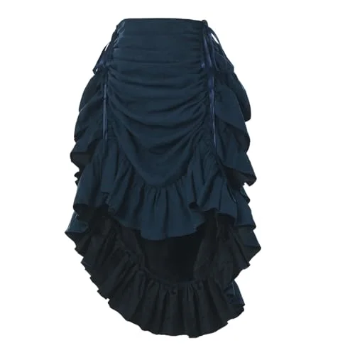 GRACEART Damen Steampunk Rock Piratenrock Hoch Tiefer Rock