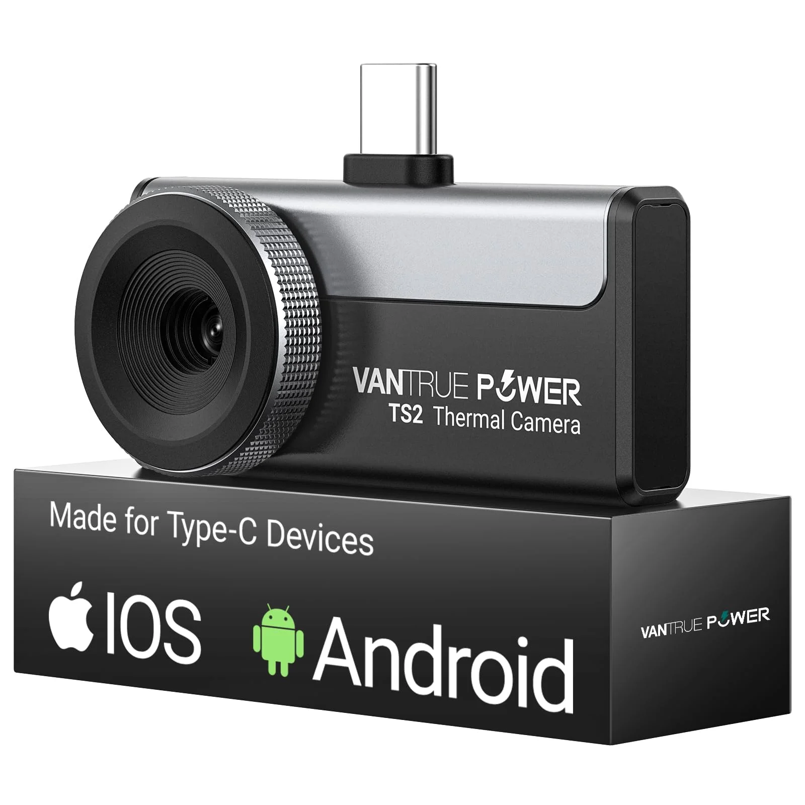 VANTRUE POWER TS2 Wärmebildkamera Thermalkamera für iOS, iPad & Android, 8mm Makro-Vision Infrarotkamera manuellem Objektiv, 512x384 Superauflösung, -20 °C bis 550 °C, für Haus-& HLK-Inspektion