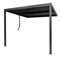 Bioklimatische Wandpergola aus Stahl, ca. 300 x 300 x 225 cm - Anthrazit