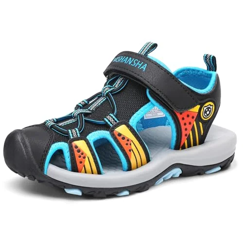 Mishansha Geschlossene Jungen Sandalen Sommer Kinder Trekkingsandalen Atmungsaktiv Gr.24-39