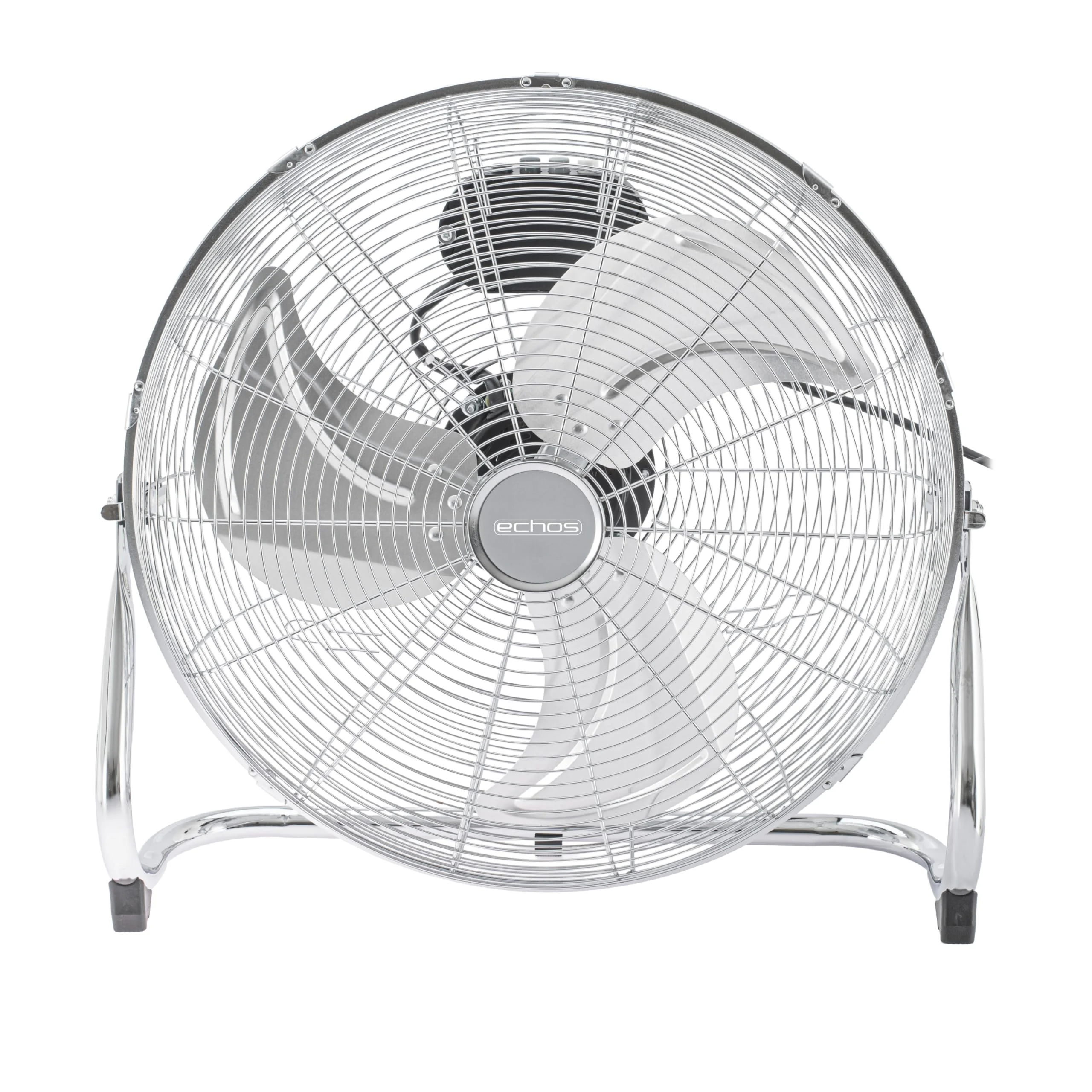 Echos® Bodenventilator Metall 46 cm – 100W Hochleistungs Ventilator leise, 3 Stufen, 90° neigbar, Industrie Ventilator mit starkem Luftstrom 102 m³/min, Standventilator für Werkstatt, Büro & Zuhause