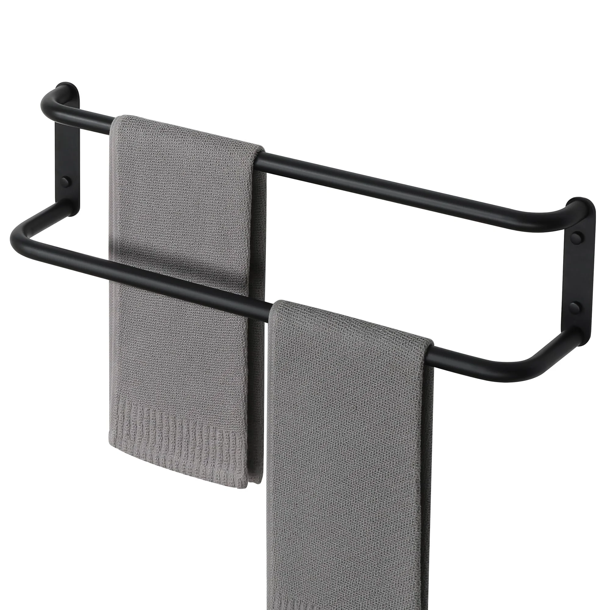 Mooche Handtuchhalter Schwarz 60CM,Gästehandtuchhalter Badezimmer Set Bad Handtuch,Doppelt 304 Edelstahl Handtuchhalter Wand,Handtuchständer für Badezimmer Küche